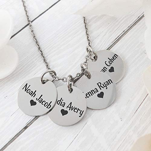 Gift for Mom Personalized Coin Necklace Kid's Names Necklace Kids Names Mom Jewelry Personalized Necklace for Mom Gift Mother's Day Gift AVERY-DISC