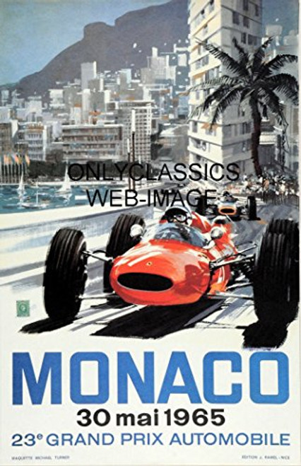 OnlyClassics 1965 Monaco Grand Prix Formula ONE 11X17 Poster INDY 500 AUTO Racing Art Graphic OnlyClassics 1965 Monaco Grand Prix Formula ONE 11X17 Poster INDY 500 AUTO Racing Art Graphic
