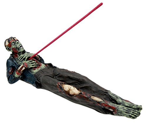 Atlantic Collectibles Zombie Walking Dead with Ripped Chest Stick Incense Burner Figurine 9.5" Long