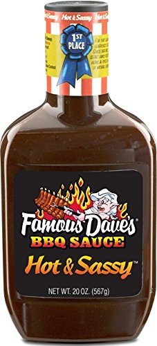 Famous Dave's BBQ Sauce Hot  and  Sassy 20 Oz -Pack of 3-