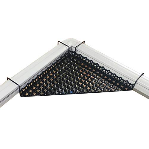 Frjjthchy Iron Wire Cubicle Corner Shelf Sundries Storage Rack for Hanging Office Balcony Corner Plant Caddy (Black)