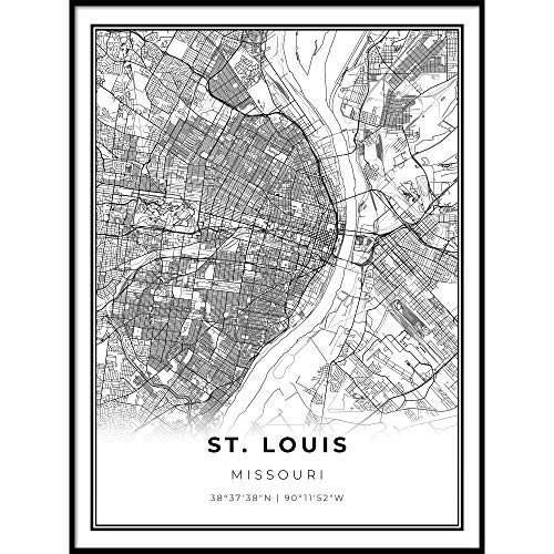 Skanndi St. Louis Map Print Missouri MO USA Map Art Poster St Louis Modern Wall Art Street Map Artwork 11x14 Skanndi St. Louis Map Print Missouri MO USA Map Art Poster St Louis Modern Wall Art Street Map Artwork 11x14