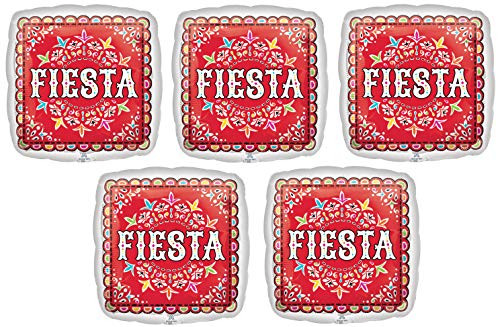 5 Mexican Fiesta Balloons Set | Foil Party Balloons for Happy Birthday, Baby Shower, Bachelorette, Bridal Shower, Taco Twosday Parties with Fiesta Theme | By Burton And Burton 5 Mexican Fiesta Balloons Set | Foil Party Balloons for Happy Birthday, Baby Shower, Bachelorette, Bridal Shower, Taco Twosday Parties with Fiesta Theme | By Burton And Burton