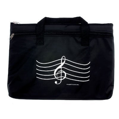 Music G-Clef Portfolio Bag with Double Zip - Black
