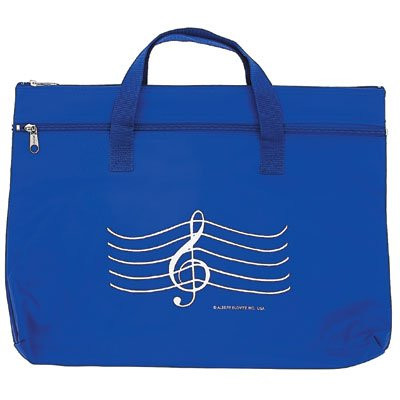 Portfolio Bag with Music G-Clef - Double Zip -Royal Blue-