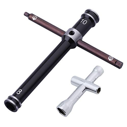 Hobbypark Glow Plug - Clutch Nut Socket Wrench -8mm 10mm - and  Hex Driver -3mm 5mm- and Wheel Wrench Nut Driver -4mm 5mm 5. 5mm 7mm-