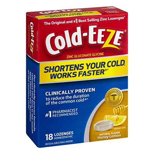 Cold-Eeze Lozenges All Natural Honey Lemon Flavor - 18 Ct. Pack of 3