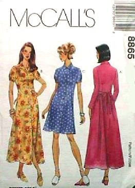 McCall's Sewing Pattern 8865 Misses Dresses G -20-22-24-