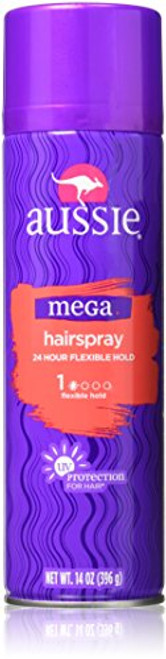 Aussie Hairspray Mega Flexible Hold Aerosol 14 Ounce -414ml- Aussie Hairspray Mega Flexible Hold Aerosol 14 Ounce -414ml-
