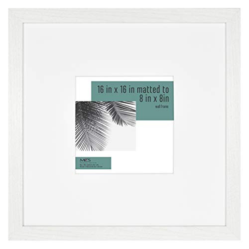 MCS White Woodgrain 16x16 Inch Studio Gallery Frame 8x8 Inch 16 x 16 in matted to 8 x 8
