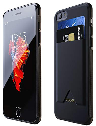 Verna iPhone 6 Plus Case  iPhone 6S Plus Case  Slim PU Leather Case  Card Holder Slot  Compatible with iPhone 6 Plus-iPhone 6S Plus - Black