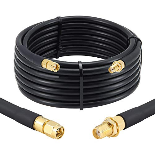 XRDS -RF 15ft SMA Male to SMA Female Coax Cable 50 Ohm Low Loss KMR240 SMA Connectors Pure Copper Coaxial Cable