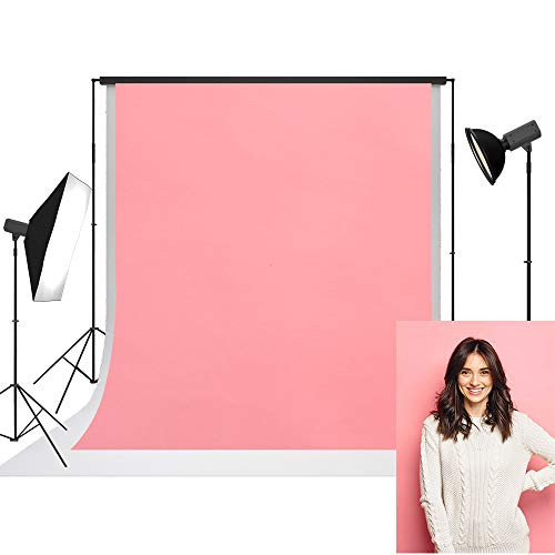 UrcTepics 5x7ft Pro Microfiber Peach Pink Solid Color Photography Background for Photographer Pink Backdrops for Photography Pure Color Photo Backdrop for Baby Girl Birthday Shoot Studio Props