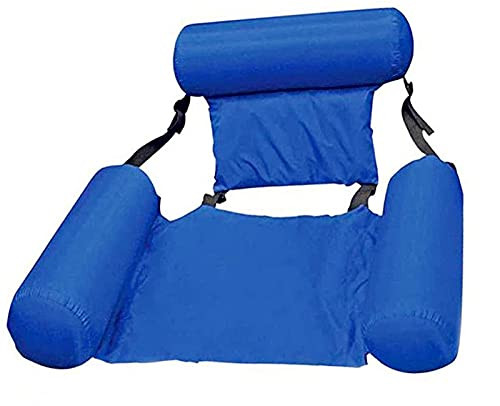 Inflatable Pool Floats Foldable Backrest Inflatable Floating Bed Float Lounge Floating Row Floating Rafts Water Chair Pool Chairs for Adults -Ocean Blue-