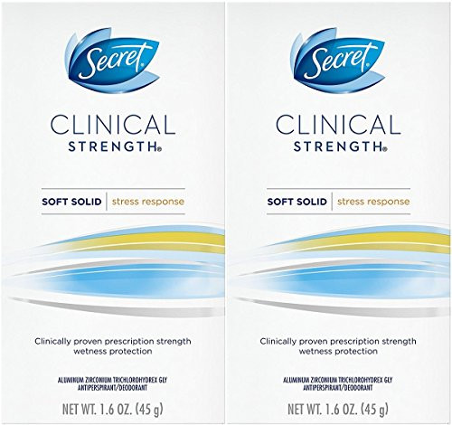 Secret Clinical Strength Stress Response Soft Solid Antiperspirant and Deodorant 1.6 Ounce -Pack of 2- Secret Clinical Strength Stress Response Soft Solid Antiperspirant and Deodorant 1.6 Ounce -Pack of 2-
