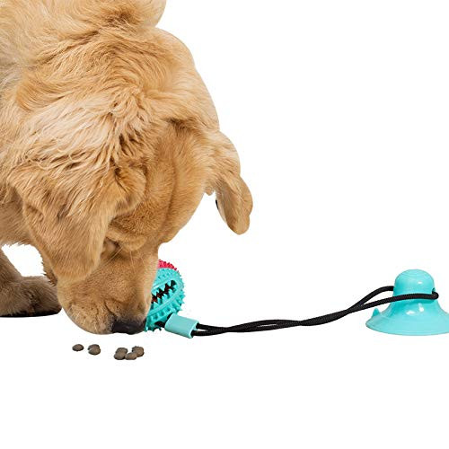 Dog Chew Toys for Aggressive Chewers Dog Rope Ball Pull Toy with Suction Cup Multifunction Molar Bite Toy Tug of War Dog Toy for Clean Teeth and Chewing with Strong Suction Cup -red  plus White-