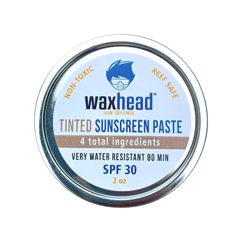 Waxhead Tinted Sunscreen Paste - Tinted Zinc Oxide Sunscreen Eco Friendly Sunscreen Sunscreen Reef Safe Organic Sunscreen for Face Hawaii Sunscreen Surfing Sunscreen -SPF 30 2oz Tinted-