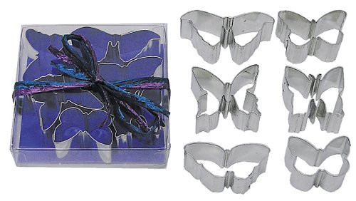 R and M International 1992-B Mini Butterfly Cookie Cutters Assorted Designs 6-Piece Set