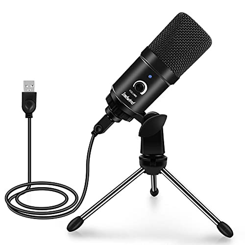 Imdwimd PC Condenser USB Microphone for Computer Recording Gaming Mic Plug and Play 192kHZ-24bit with Desk Tripod for Gaming Podcasting Streaming Compatible with PC PS4 iMac Computer Laptop Desktop