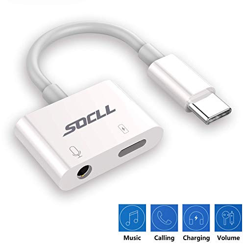 SOCLL USB C to 3.5mm Headphone Audio Adapter with Fast Charging Adapter Compatible for Google Pixel 3 3XL 2 2XL?iPad pro 2018, HTC, Essential Phone and More USB C Devices, with DAC SOCLL USB C to 3.5mm Headphone Audio Adapter with Fast Charging Adapter Compatible for Google Pixel 3 3XL 2 2XL?iPad pro 2018, HTC, Essential Phone and More USB C Devices, with DAC