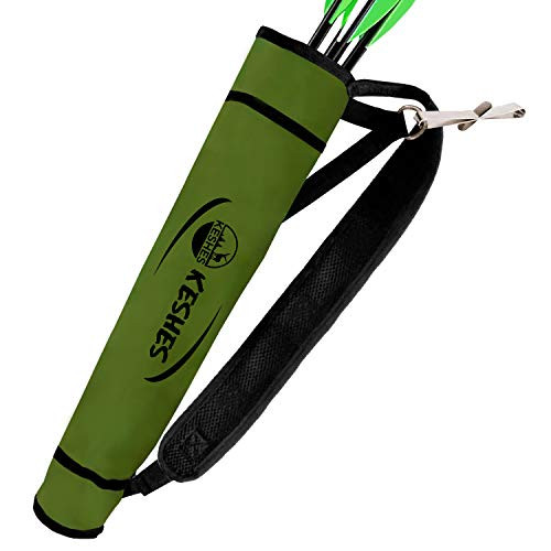 KESHES Archery Back Arrow Quiver Holder - Adjustable Quivers for Arrows for Bow Hunting and Target Practicing- Youth and Adults -Green- KESHES Archery Back Arrow Quiver Holder - Adjustable Quivers for Arrows for Bow Hunting and Target Practicing- Youth and Adults -Green-