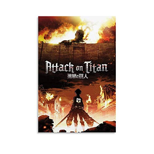 MAKEBO Attack on Titan - Fire Wall Poster Decorative Painting Canvas Wall Art Living Room Posters Bedroom Painting 12x18inch-30x45cm-