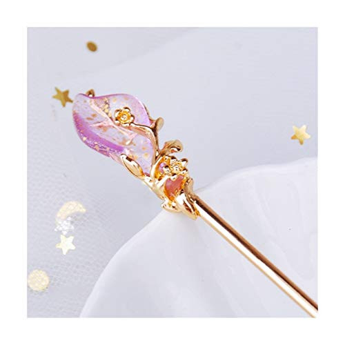 Muchengy Chinese Hairpin Vintage Chinese Style Hair Stick Women Metal Rhinestone Hair Stick Hair Chopsticks Hairpin Woman Jewelry Hair Clip Accessories -Metal Color - B-