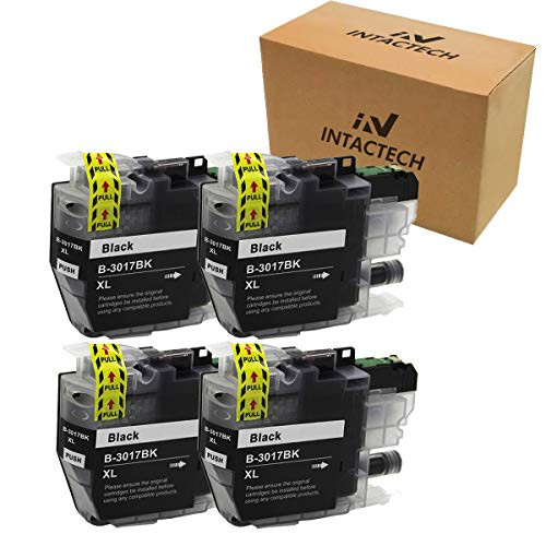 Intactech 4 Pack Black Brother MFC-J6930dw MFC-J5330dw MFC-J6530dw MFC-J6730dw Compatible Ink Cartridges Replacement for LC-3017 LC3017 XL High Yield