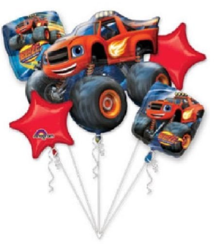 LOONBALLOON Blaze and The Monster Machine Truck Red -5- Birthday Party Mylar Balloons Set B