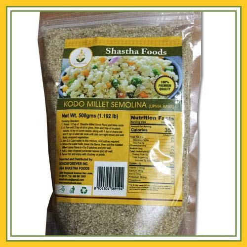 Shastha Kodo Millet Semolina - Upma Rava - Pack of 3 - Each-500 Gms -B-P-