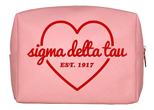 Sigma Delta Tau Sorority Pink Makeup Bag