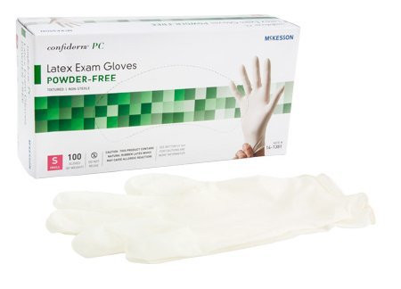 Exam Glove McKesson Confiderm NonSterile Powder Free Latex Textured Ivory Small Ambidextrous -14-1381 Sold Per Box-