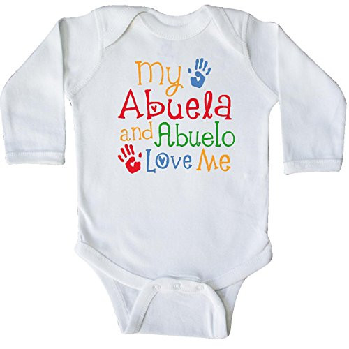inktastic My Abuela and Abuelo Love Me Long Sleeve Creeper Newborn White 26a5b