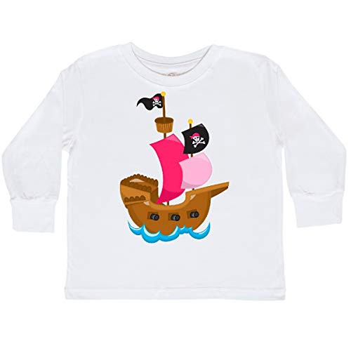 inktastic Pirate Ship Toddler Long Sleeve T-Shirt 4T White 27533