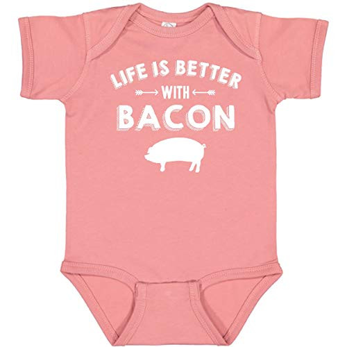 inktastic Life's Better with Bacon Infant Creeper Newborn Mauve 2a3d8