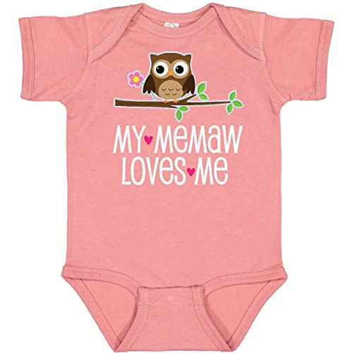 inktastic My Memaw Loves Me Grandkids Owl Infant Creeper 6 Months Mauve 2d667