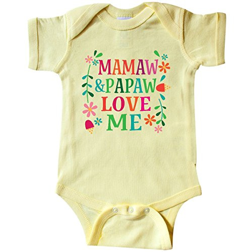 inktastic Mamaw and Papaw Love Me Infant Creeper Newborn Banana Yellow inktastic Mamaw and Papaw Love Me Infant Creeper Newborn Banana Yellow