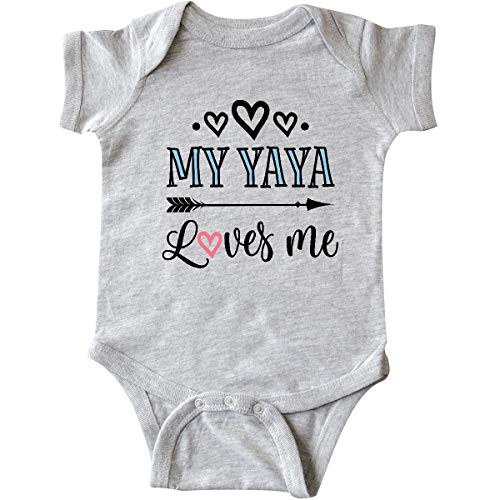 inktastic My Yaya Loves Me Grandchild Infant Creeper 6 Months Heather Grey 31f1e