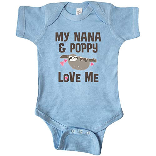 inktastic Nana and Poppy Love Me Sloth Infant Creeper 12 Months Light Blue 33ddf