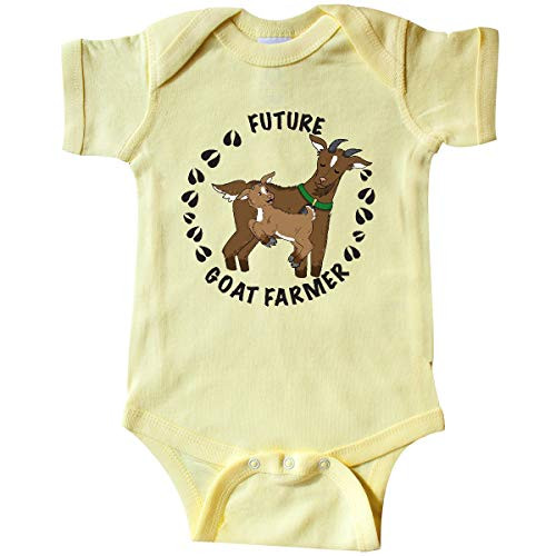 inktastic Future Goat Farmer with Cute Infant Creeper Newborn Banana Yellow inktastic Future Goat Farmer with Cute Infant Creeper Newborn Banana Yellow