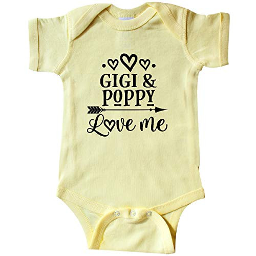 inktastic Gigi and Poppy Love Me Infant Creeper 6 Months Banana Yellow inktastic Gigi and Poppy Love Me Infant Creeper 6 Months Banana Yellow