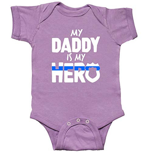 inktastic My Daddy is My Hero Police Infant Creeper 6 Months Lavender 39407