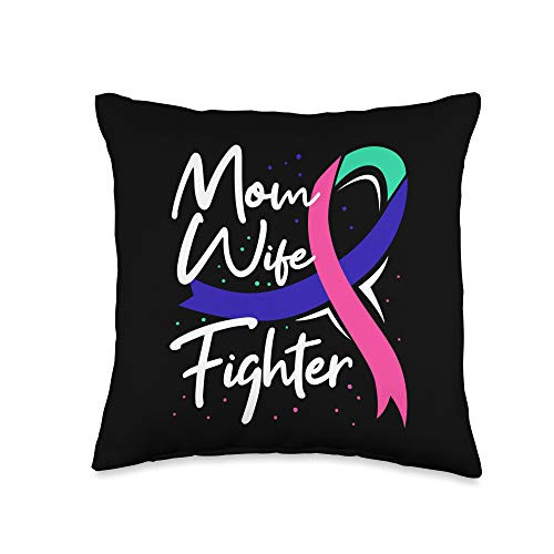 Cancer Awareness Tees by K Thyroid Cancer Mom Wife Awareness Ribbon Gift Throw Pillow 16x16 Multicolor Cancer Awareness Tees by K Thyroid Cancer Mom Wife Awareness Ribbon Gift Throw Pillow 16x16 Multicolor