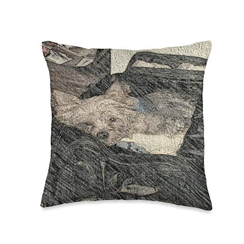 K.B.Heart Love My Sleeping Yorkie Throw Pillow 16x16 Multicolor