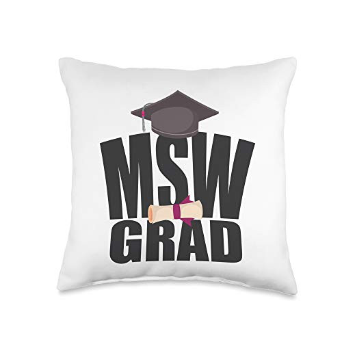 Social Work Tees by K Work MSW Graduation Gift Masters Social Worker 2021 Throw Pillow 16x16 Multicolor