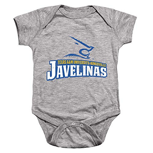 Texas A and M University-Kingsville Official Distressed Primary Unisex Infant Snap Suit for BabyAthletic Heather 24 Months