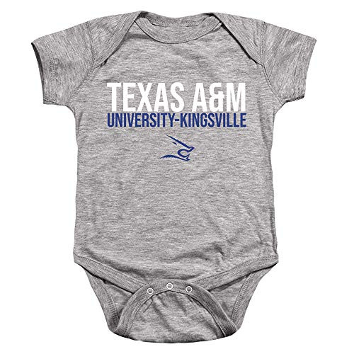 Texas A and M University-Kingsville Official Stacked Unisex Infant Snap Suit for BabyAthletic Heather 18 Months
