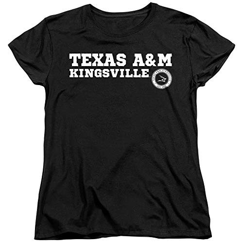 Texas A and M University-Kingsville Official Block Text Women's T ShirtBlack Large
