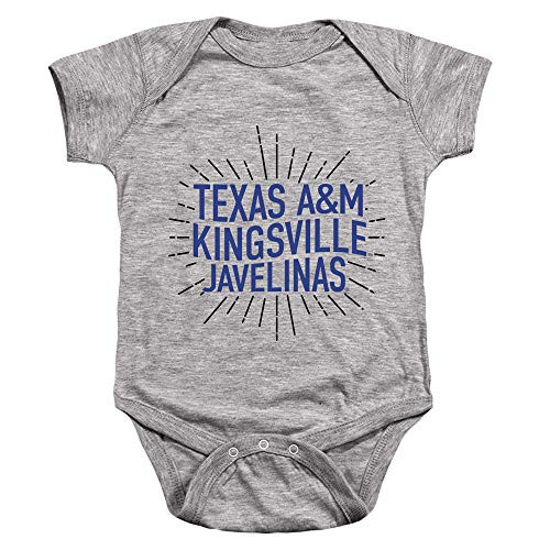 Texas A and M University-Kingsville Official Burst Unisex Infant Snap Suit for BabyAthletic Heather 18 Months