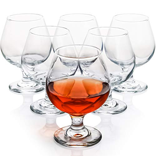 Brandy Snifters Glass -Set of 6- 12oz Classic Stemmed Cognac Glasses Glass Snifters Set Perfect for Scotch and Bourbon and Whiskey and Spirits Short Beer Tasting Glasses Lead-Free Brandy Snifters Glass -Set of 6- 12oz Classic Stemmed Cognac Glasses Glass Snifters Set Perfect for Scotch and Bourbon and Whiskey and Spirits Short Beer Tasting Glasses Lead-Free